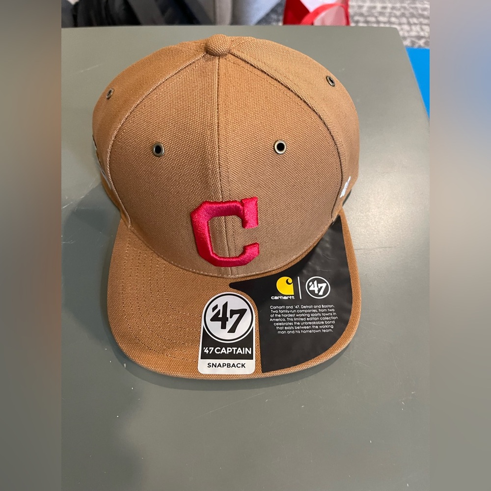Carhartt x ‘47 Brand Cleveland Indians Guardians MLB Brown Hat Cap Snapback NWT